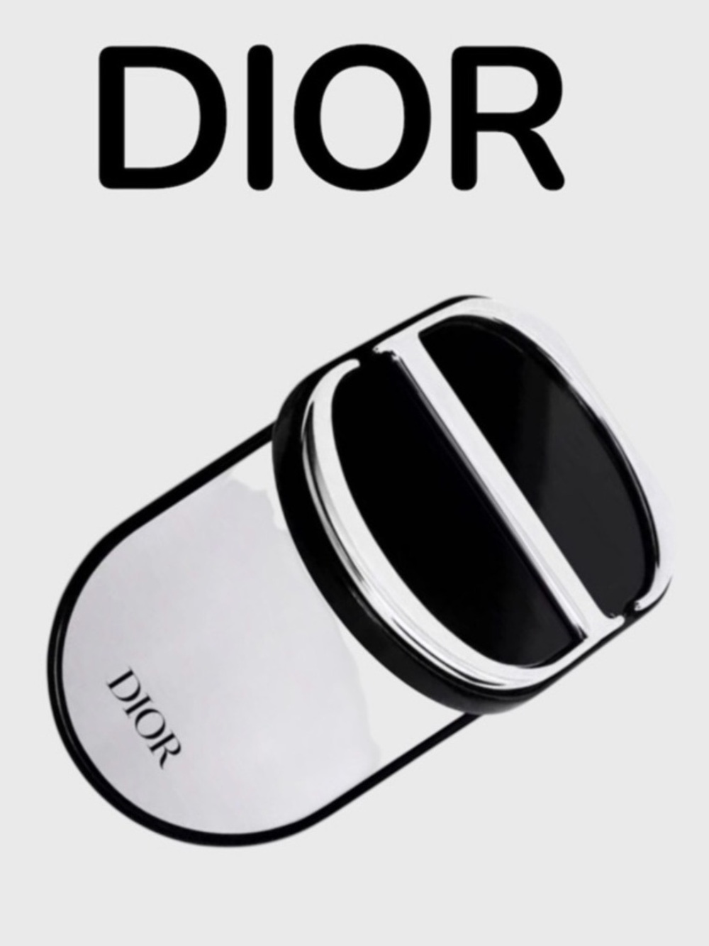 DIOR CD Smart Phone Pop Socket Phone Ring Mirror Stand Black/Silver Compact